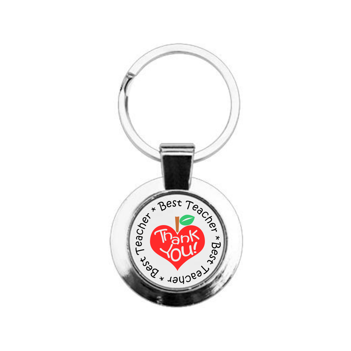 Teacher Round Keyring, Thank you Teacher Gift, Personalised Key - Click Image to Close